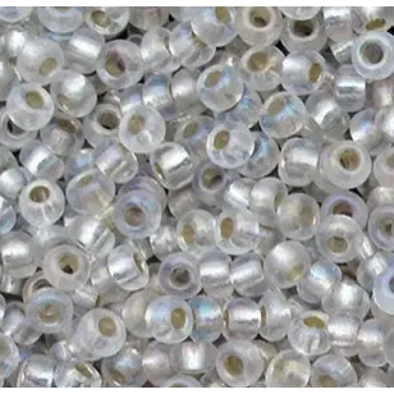 78109 бісер №10 Preciosa (Чехія) 5 грамів. Блискучий райдужний сріблястий