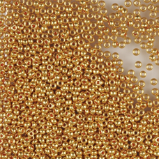 68388-10/0 Бісер Чехія (металізований, колір жовтого золота), упаковка 50 грамів