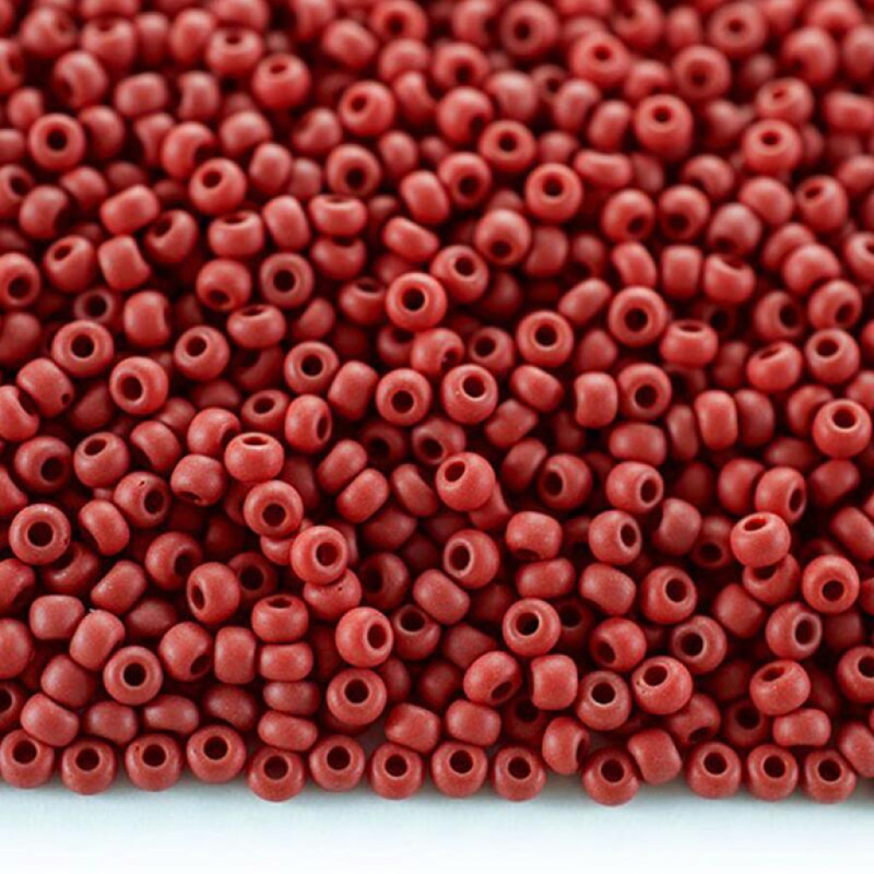 93210matt-10/0 Бісер Чехія (натуральний матовий, цегляний темний), упаковка 50 грамів