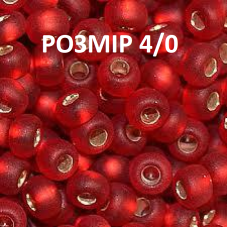 4030-4/0-97070 Бісер Чехія (блискучий матовий, червоний), упаковка 50 грамів. РОЗМІР 4/0