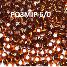 6033-6/0-17110 Бісер Чехія (блискучий, коричневий), упаковка 50 грамів. РОЗМІР 6/0