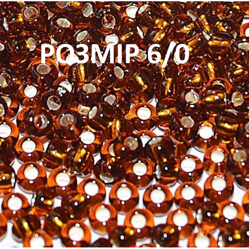 6033-6/0-17110 Бісер Чехія (блискучий, коричневий), упаковка 50 грамів. РОЗМІР 6/0