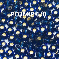 6039-6/0-67100 Бісер Чехія (блискучий, темно-синій), упаковка 50 грамів. РОЗМІР 6/0