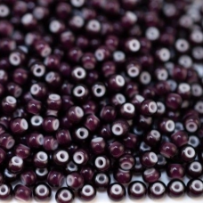 23708 бісер Preciosa (Чехія) 5 грамів.  Прозорий темно-фіолетовий з білою серединкою