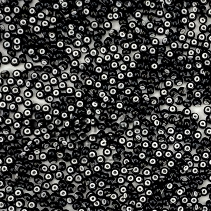 23798 бісер Preciosa (Чехія) 5 грамів.  Чорний з білою серединкою