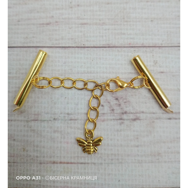 Комплект застібок для браслета кольору жовтого золота, 25 мм