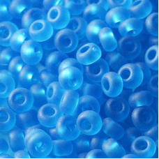 168-10/0-60150 Бісер Чехія (прозорий матовий, морська хвиля), упаковка 50 грамів
