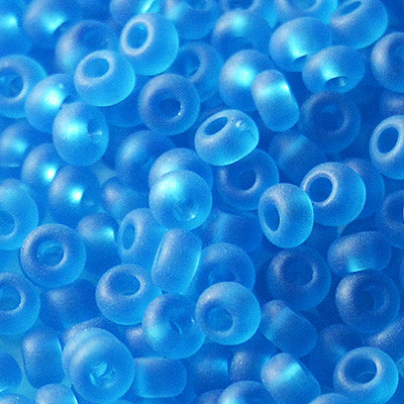 168-10/0-60150 Бісер Чехія (прозорий матовий, морська хвиля), упаковка 50 грамів