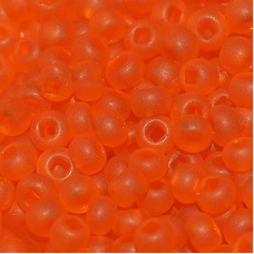 173-10/0-90030 Бісер Чехія (прозорий матовий, помаранчевий темний), упаковка 50 грамів