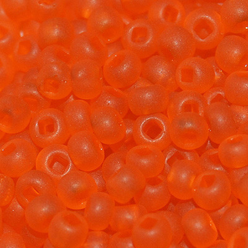 173-10/0-90030 Бісер Чехія (прозорий матовий, помаранчевий темний), упаковка 50 грамів
