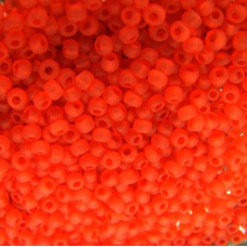 174-10/0-90050 Бісер Чехія (прозорий матовий, червоний яскравий), упаковка 50 грамів