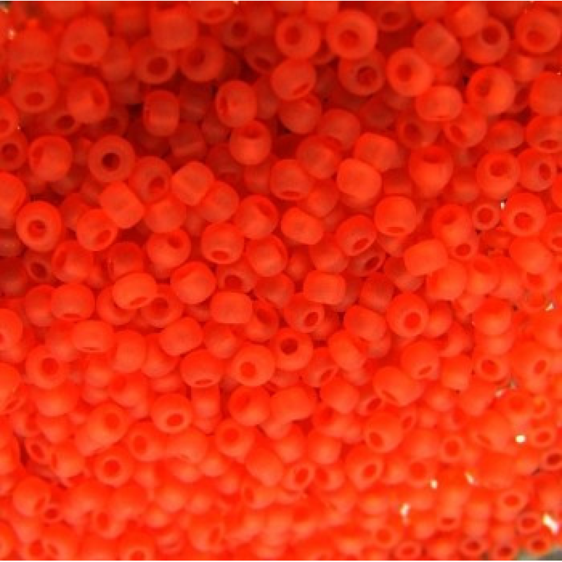 174-10/0-90050 Бісер Чехія (прозорий матовий, червоний яскравий), упаковка 50 грамів