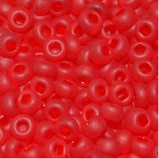 175-10/0-90070 Бісер Чехія (прозорий матовий, червоний), упаковка 50 грамів