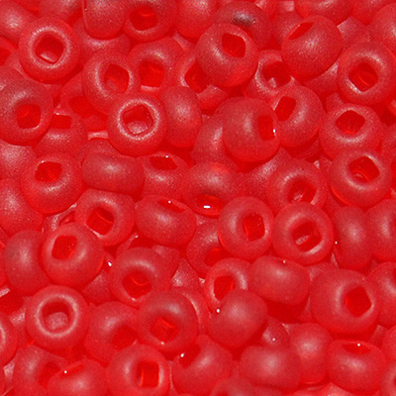 175-10/0-90070 Бісер Чехія (прозорий матовий, червоний), упаковка 50 грамів