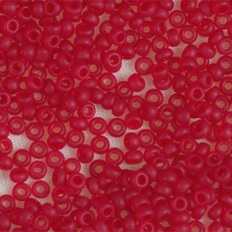 176-10/0-90090 Бісер Чехія (прозорий матовий, червоний темний), упаковка 50 грамів