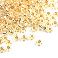 78182 бісер №10 Preciosa (Чехія) 5 грамів. Блискучий із срібною серединкою