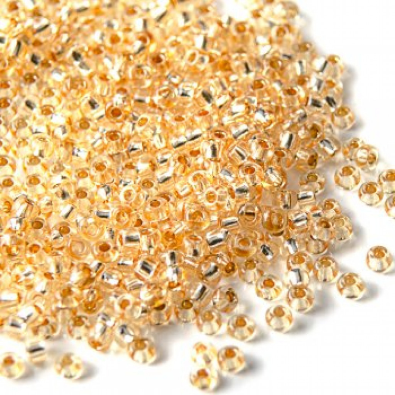 78183 бісер №10 Preciosa (Чехія) 5 грамів. Блискучий із срібною серединкою