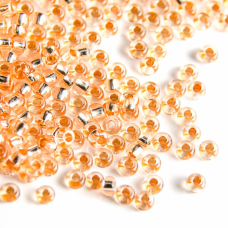78184 бісер №10 Preciosa (Чехія) 5 грамів. Блискучий із срібною серединкою