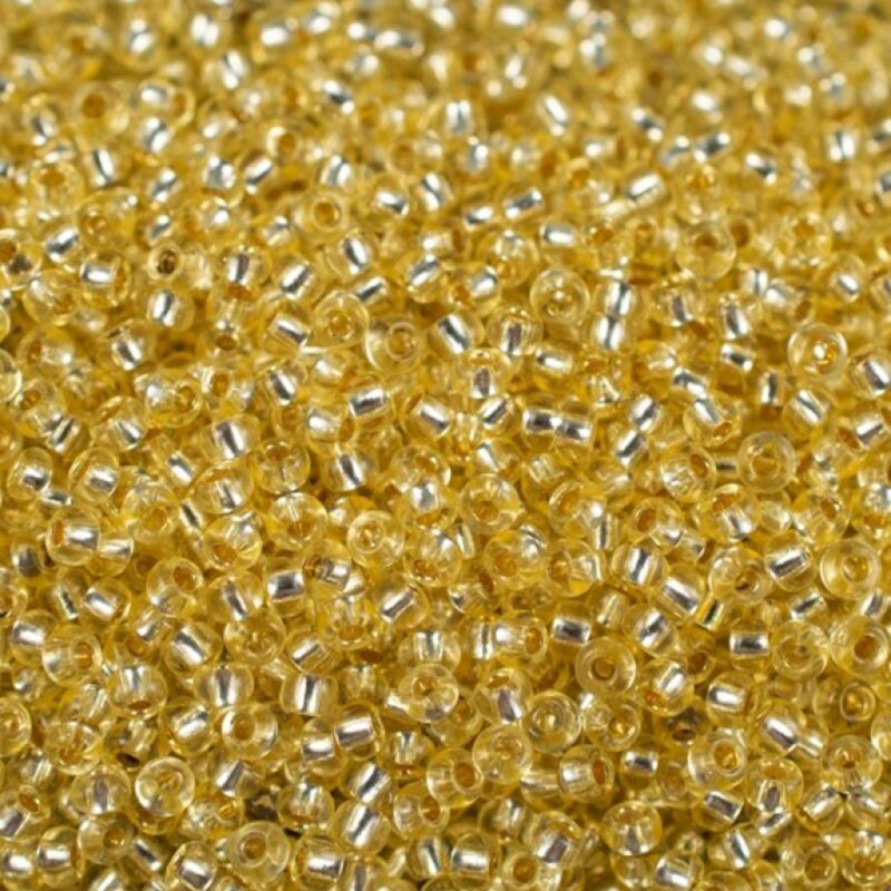 78281 бісер №10 Preciosa (Чехія) 5 грамів. Блискучий із срібною серединкою