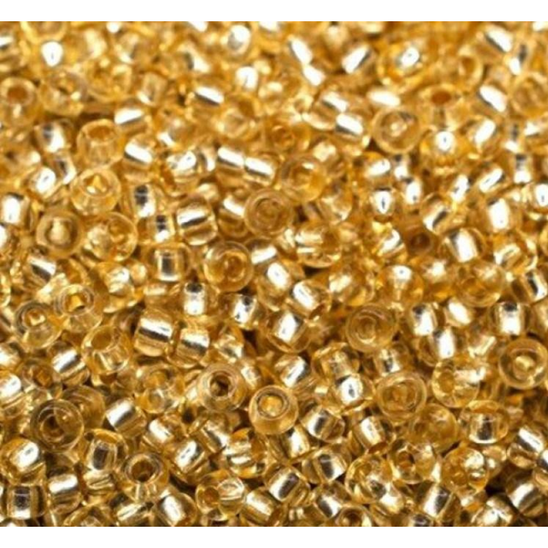 78282 бісер №10 Preciosa (Чехія) 5 грамів. Блискучий із срібною серединкою