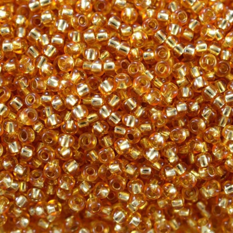 78683 бісер №10 Preciosa (Чехія) 5 грамів. Блискучий із срібною серединкою