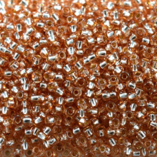 78685 бісер №10 Preciosa (Чехія) 5 грамів. Блискучий із срібною серединкою