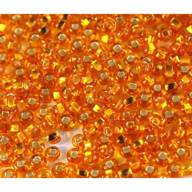 87060 кв бісер №10 Preciosa (Чехія) 5 грамів. Блискучий із срібною квадратною  серединкою