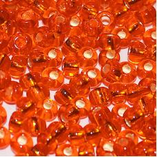 97030 бісер №10 Preciosa (Чехія) 5 грамів. Блискучий із срібною серединкою