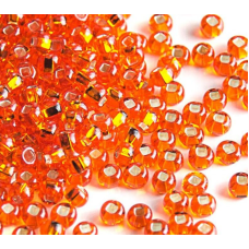 97030 кв бісер №10 Preciosa (Чехія) 5 грамів. Блискучий із квадратною срібною серединкою