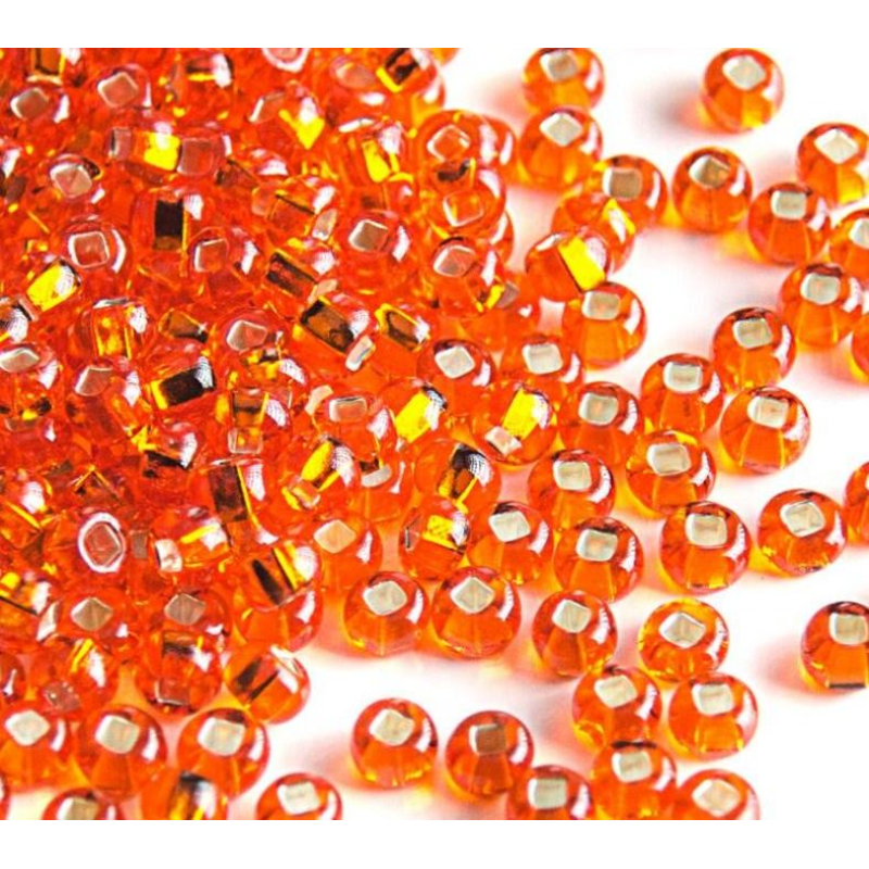 97030 кв бісер №10 Preciosa (Чехія) 5 грамів. Блискучий із квадратною срібною серединкою