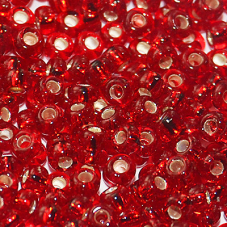 97090 бісер №10 Preciosa (Чехія) 5 грамів. Блискучий із срібною серединкою