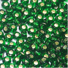 57060 бісер №10 Preciosa (Чехія) 5 грамів. Блискучий із срібною серединкою