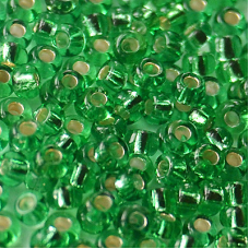 57100 бісер №10 Preciosa (Чехія) 5 грамів. Блискучий із срібною серединкою