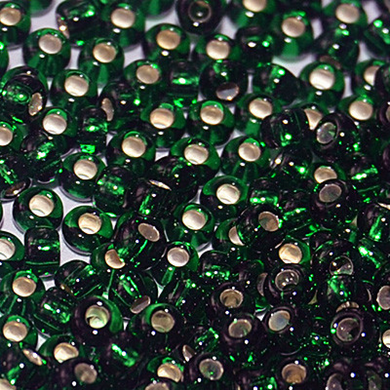 57150 бісер №10 Preciosa (Чехія) 5 грамів. Блискучий із срібною серединкою