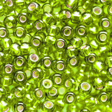 57220 бісер №10 Preciosa (Чехія) 5 грамів. Блискучий із срібною серединкою