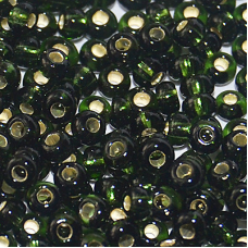 57290 бісер №10 Preciosa (Чехія) 5 грамів. Блискучий із срібною серединкою