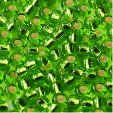 57430 бісер №10 Preciosa (Чехія) 5 грамів. Блискучий із срібною серединкою