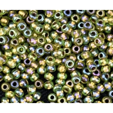 59229 бісер №10 Preciosa (Чехія) 5 грамів. Прозорий райдужний з фіолетовою серединкою