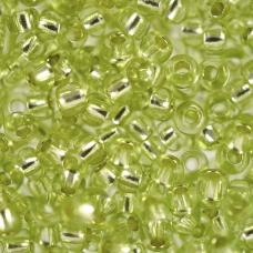 78152 бісер №10 Preciosa (Чехія) 5 грамів. Блискучий із срібною серединкою