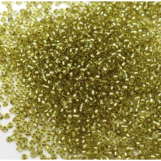 78651 бісер №10 Preciosa (Чехія) 5 грамів. Блискучий із срібною серединкою