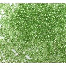 78654 бісер №10 Preciosa (Чехія) 5 грамів. Блискучий із срібною серединкою