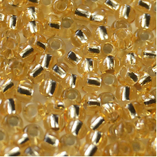 17020 бісер №10 Preciosa (Чехія) 5 грамів. Блискучий із срібною серединкою