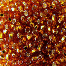 17090 кв бісер №10 Preciosa (Чехія) 5 грамів. Блискучий із квадратною срібною серединкою