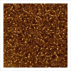 19020 бісер №10 Preciosa (Чехія) 5 грамів. Прозорий із мідною серединкою