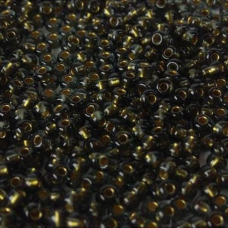 45014 бісер №10 Preciosa (Чехія) 5 грамів. Прозорий із золотою серединкою