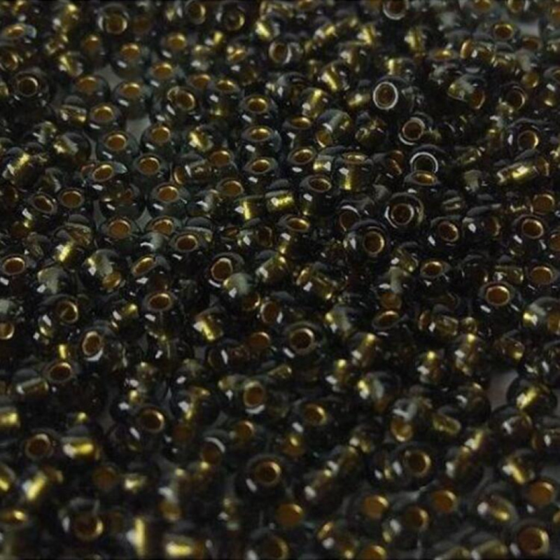 45014 бісер №10 Preciosa (Чехія) 5 грамів. Прозорий із золотою серединкою 45014 бісер №10 Preciosa (Чехія) 5 грамів. Прозорий із золотою серединкою