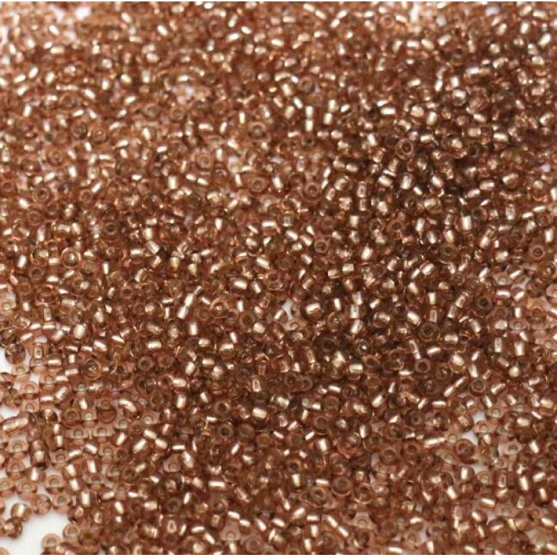 78612 бісер №10 Preciosa (Чехія) 5 грамів. Блискучий із срібною серединкою