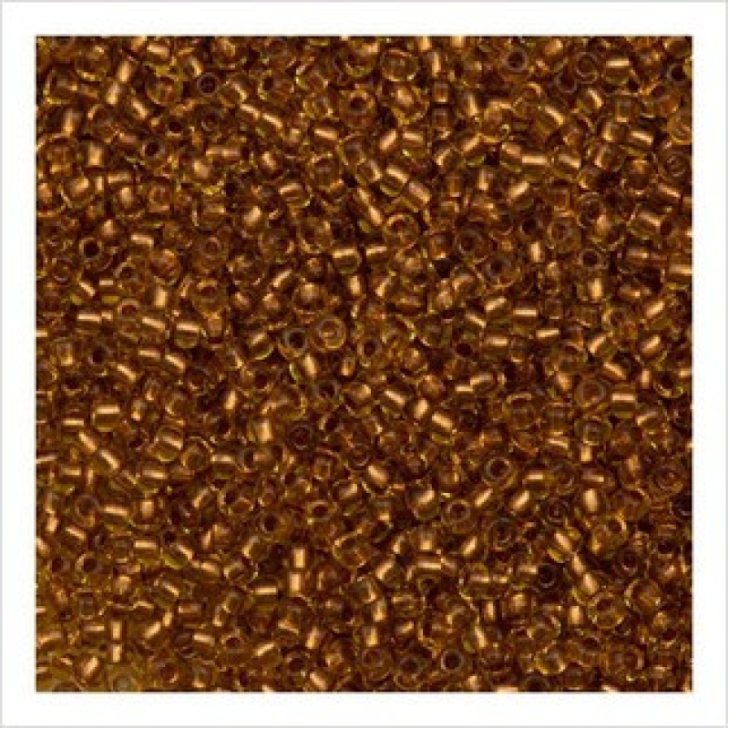 255-10/0-19020 Бісер Чехія (прозорий з мідною серединкою), упаковка 50 грамів