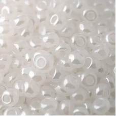 539-10/0-57102 Бісер Чехія (перламутровий, білий напівпрозорий), упаковка 50 грамів
