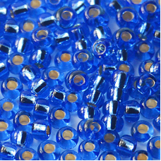 37030 бісер №10 Preciosa (Чехія) 5 грамів. Блискучий із срібною серединкою